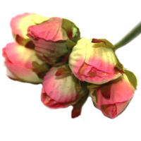 Цветок декоративный Роза 2,5см розовый 6шт/уп. Y4833-17