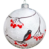 Шар 100мм "Рябина на снегу" в подарочной упаковке КУ-100-214118