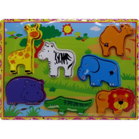 Пазл "Животные Сафари №1" 7 элементов, 30х22см дерево 11407-24/2