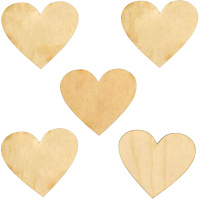 Заготовка для декорирования "Сердечки" 5,4х4,6см дерево 5шт