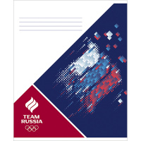 Тетрадь А5 12л клетка "Команда России" на скобе 5 видов 12Т5В1/46657