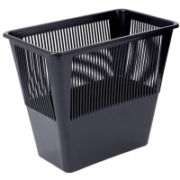 Корзина д/бумаг 12л прямоугольная сетчатая, пластик, черная КР31