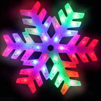 Эл/панно Снежинка 39см разноцветное, светодиодное, прозрачный провод, 1 режим Y1432-14