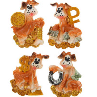 Сувенир Собака с деньгами 8см 4 вида Y5455-17