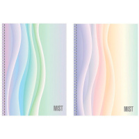 Тетрадь А4 96л клетка "Mist" на спирали, перфорация на отрыв, ламинация Soft-touch 2 дизайна 090096