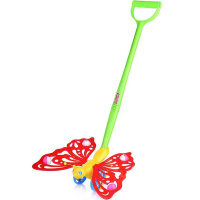 Каталка на палочке "Бабочка" 28х22х10см пластик (машет крыльями) 01363