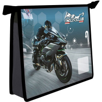 Папка на молнии А5 "Moto club" 230х190х50мм пластик ПМ-А5-29