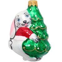 Ёлочное украшение "Кролик с елкой" h-9см в подарочной упаковке ФУ-365