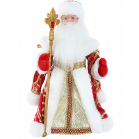 Дед Мороз 40см в красной шубе с пайетками (звук) Т-5552