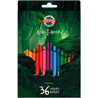 Карандаши 36 цветов "Dino" шестигранные дерево, картон 3595 Карандаши 36 цветов "Dino" шестигранные дерево, картон 3595