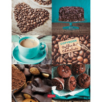 Тетрадь на кольцах А5 120л клетка "Кофе и Шоколад" твердая обложка, глянцевая ламинация 049879