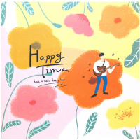 Скетчбук 21х21см 80л 100г/м2 "Happy time" кремовая бумага склейка Y8934-19