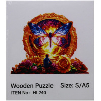 Пазл 14х12,5см дерево S "Бабочка и закат" HL240/11337-24