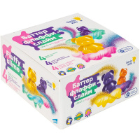 Набор слаймов "Мялка-жмялка" зефирная 4шт. (блёски, 4 мини-фигурки мишек ) SLI37