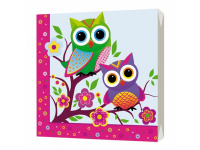 Салфетка 33х33мм 1шт Совы трехслойная 1002740