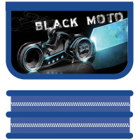 Пенал "Black moto" 19x12х5см, прямоугольный, двухстворчатый, с откидной планкой ПО-05