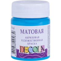 Краска акриловая 50мл небесно-голубая матовая Декола 14328512