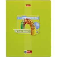 Тетрадь А5 48л клетка Геометрия "Яркая цветная" на скобе выборочный лак 084541