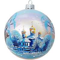 Шар 100мм "Пейзаж морозный 1" в подарочной упаковке КУ-100-234086/1