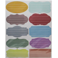 Наклейки для информации 17,5х24см 4л по 8шт, 32шт/уп. 8 видов Y10715-24