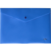 Папка-конверт на кнопке A4 пластик 0,18мм синяя AKk4_00002/051425