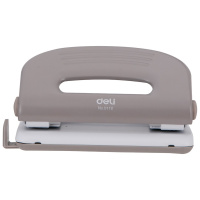 Дырокол "Pro" 10л 2-отв, d-6мм, с линейкой, металл, серый/белый E0118