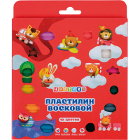 Пластилин 12 цветов 180гр. "Цветик" восковой 3241785