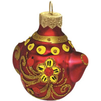 Ёлочное украшение "Чайник Народные Узоры" h-6см в подарочной упаковке ФУ-161/Н