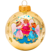 Шар 80мм "Белокрылые ангелочки" в подарочной упаковке КУ-80-234067