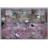 Набор шаров 80мм 6шт прозрачный фиолетовый Y9914-24