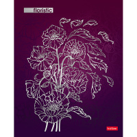 Тетрадь А5 48л клетка "Floristic" на скобе 3D фольга матовая ламинация 5 дизайнов 060671