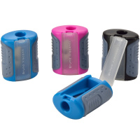 Точилка 1 отв. "Easysharp. Механизмы" с контейнером, пластик, 3 цвета 35-0020