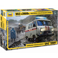 Модель "УАЗ 3909. Аварийно-спасательная служба" 10,3см 66 деталей 43002