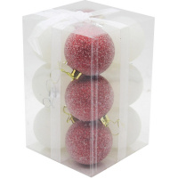 Набор шаров 60мм 12шт красно-белый M-400108J