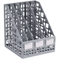 Лоток д/бумаг вертикальный 5 отделений 245х295х250мм сборный серый ЛТВ-63723/ЛТ84