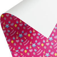 Бумага упаковочная 70см х 1м "С Днем рождения!" односторонняя глянцевая WPO-04/15