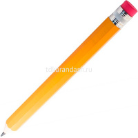 Гигантский карандаш 33х3см с ластиком, чернографитный, корпус оранжевый шестигранный, дерево