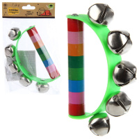 Погремушка с бубенчиками 15см, дерево Y7720-18