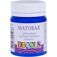 Краска акриловая 50мл ультрамарин матовая Декола 14328511