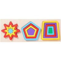 Игра логическая 3в1 "Сортер-пазл" 30х11см 12 деталей, дерево 11383-24