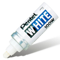 Маркер перманентный "Pentel X100W" белый,короткий корпус,толщина линии 6.5 мм для груб,поверхностей