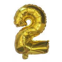 Шар воздушный 91см (36"), Цифра "2" (фольга, золото)