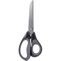 Ножницы 21см сталь, серые, ручки пластик с прорезиненными вставками E77762grey