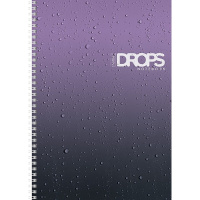 Тетрадь А4 80л клетка "Drops" на гребне, перфорация на отрыв, глянцевая ламинация, 2 дизайна