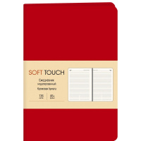 Ежедневник недатированный А6+ "Soft Touch. Пламенный красный" 272стр. искусственная кожа, ляссе ЕКСТ