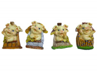 Магнит Поросёнок в домике 6см 4 вида Y6872-18