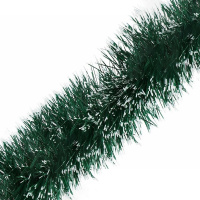 Мишура 11смх2м зеленая с белыми кончиками Y9809-24