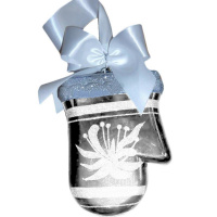 Ёлочное украшение "Варежка" 18см серебро, пластик Y309-12