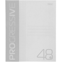 Тетрадь А5 48л клетка "Progressive. Белая" на скобе, пластиковая обложка 48Т5В1/089990