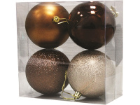 Набор шаров 80мм 4шт коричневый/шампань Y5193-17